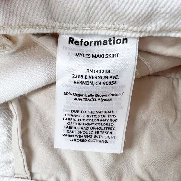 Reformation x Anthropologie Myles Denim Maxi Skirt Column Full Length High Rise - Picture 8 of 14
